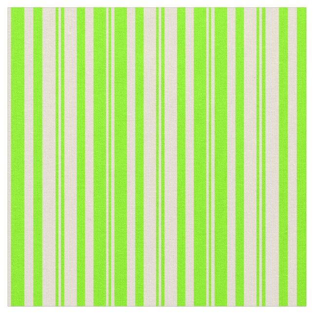 Chartreuse & Bisque Färgad Stripe Mönster Tyg (Närbild)
