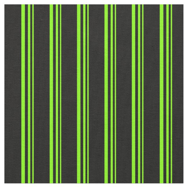 Chartreuse & Black Färgad Linjer Tyg (Närbild)