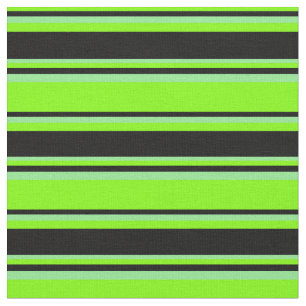 Chartreuse, Black och Ljust grönt Färgad Linjer Tyg