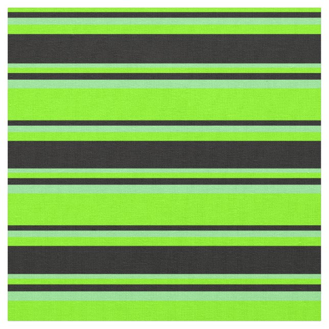 Chartreuse, Black och Ljust grönt Färgad Linjer Tyg (Närbild)