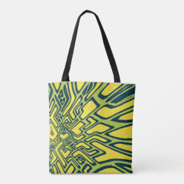 Chartreuse-, Blue- och Gult-geometri Tygkasse