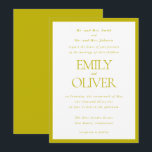 Chartreuse Elegant Classic Wedding Parents Host Inbjudningar<br><div class="desc">Make your wedding announcement unforgettable with our Formal Elegant Wedding Invitation Template. Perfectly crafted for parents hosting the special day, this chartreuse green and white invitation features a simple frame and elegant typography for the spouse's names and the wedding information. Fully customizable, this template allows you to personalize every detail...</div>
