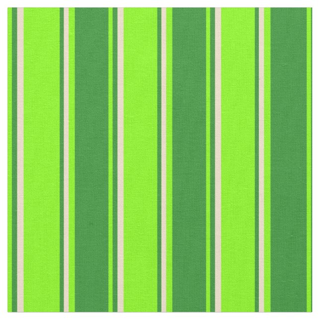 Chartreuse, Forest Grönt & Tan Rand Tyg (Närbild)
