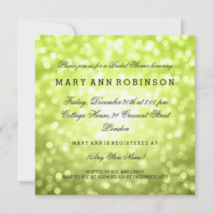 Chartreuse Glitter Ljus Elegant Möhippa Inbjudningar