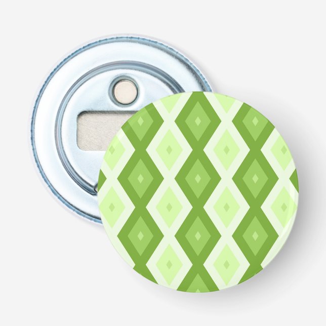 Chartreuse green diamond pattern flasköppnare (Framsidan)