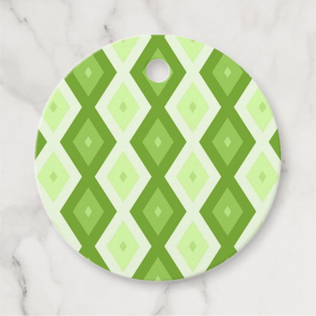 Chartreuse green diamond pattern gåvor etiketter (Framsida)