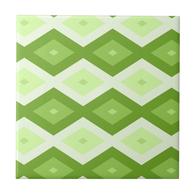 Chartreuse green diamond pattern kakelplatta (Framsidan)