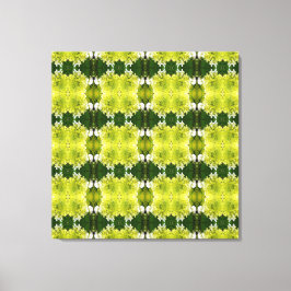 Chartreuse Grön Abstrakt Hortensia Blommor Mönster Canvastryck