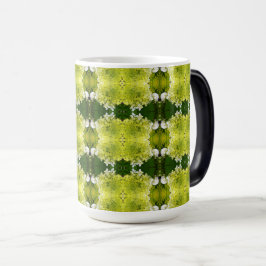 Chartreuse Grön Abstrakt Hortensia Blommor Mönster Magisk Mugg