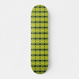 Chartreuse Grön Abstrakt Hortensia Blommor Mönster Mini Skateboard Bräda 18,5 Cm
