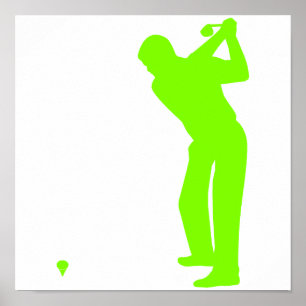 Chartreuse grön Golf för neon Poster