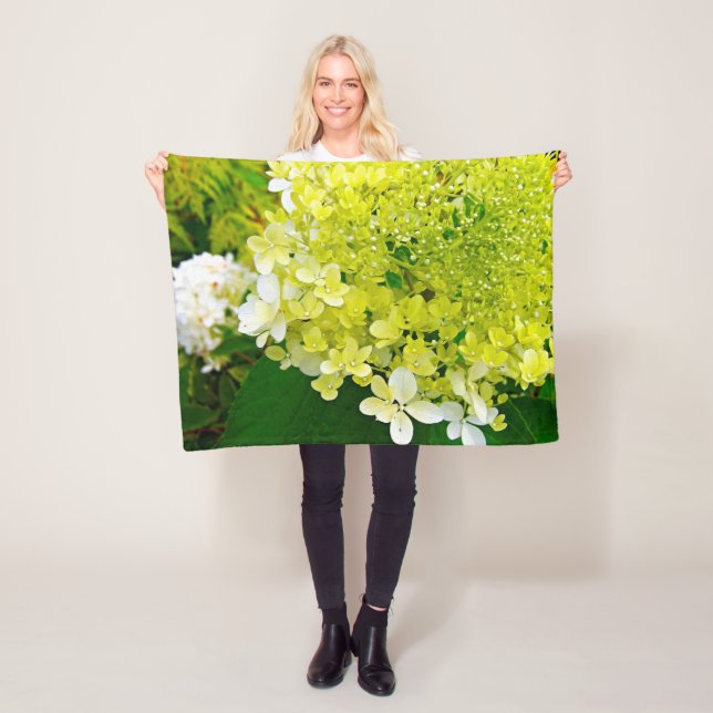 Chartreuse Grön, Limelight Hortensia, Fleecefilt (På plats)