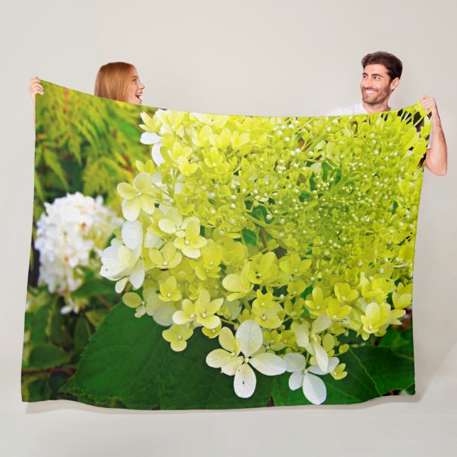 Chartreuse Grön, Limelight Hydrangea, Fleecefilt (På plats)