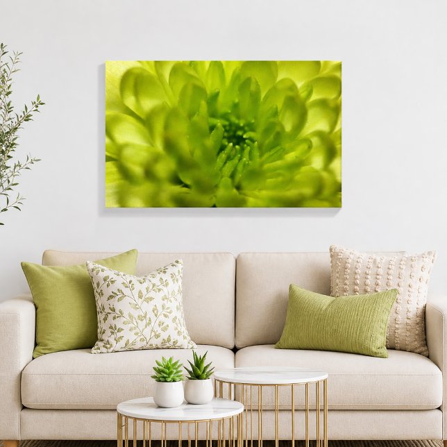 Chartreuse Grön Mamma Lindad Canvas (Chartreuse Green Mum Wrapped Canvas Print)