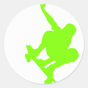 Chartreuse grön skater för neon runt klistermärke