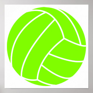Chartreuse grön volleyboll för neon poster