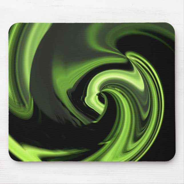 Chartreuse Grönt Abstrakt Heart Mousepad Musmatta (Framsidan)