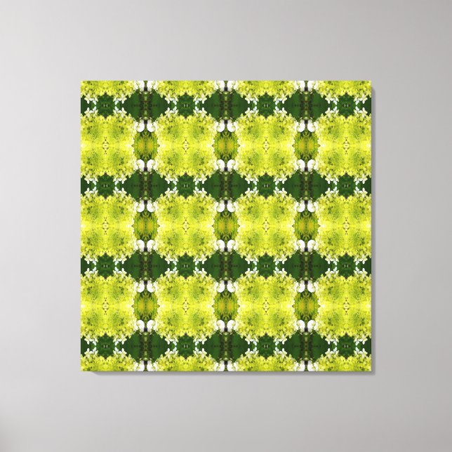 Chartreuse Grönt Abstrakt Hydrangea Blooms Mönster Canvastryck (Framsida)