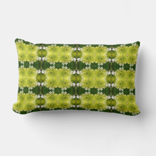 Chartreuse Grönt Abstrakt Hydrangea Blooms Mönster Lumbarkudde
