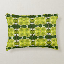 Chartreuse Grönt Abstrakt Hydrangea Blooms Mönster Prydnadskudde