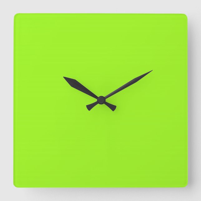 Chartreuse Grönt Clock Fyrkantig Klocka (Framsida)