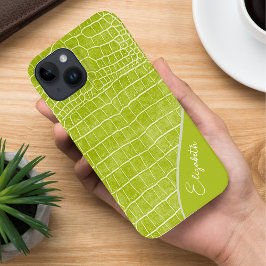 Chartreuse Grönt Crokodile Personlig