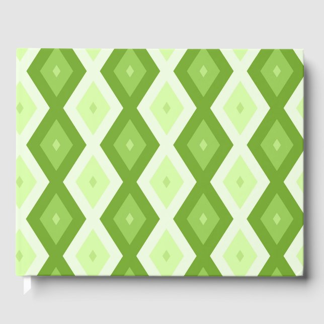 Chartreuse grönt diamant mönster gästböcker (Framsida)