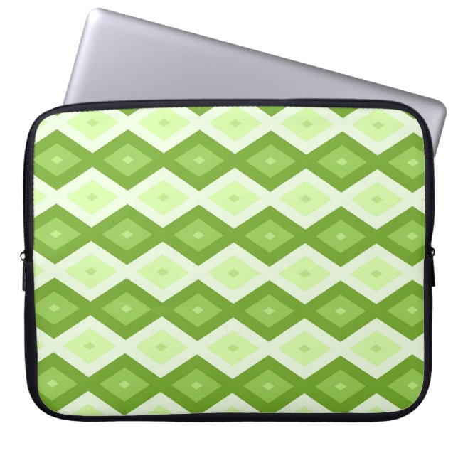 Chartreuse grönt diamant mönster laptop fodral (Framsidan)