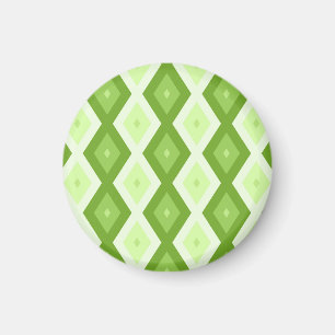 Chartreuse grönt diamant mönster magnet