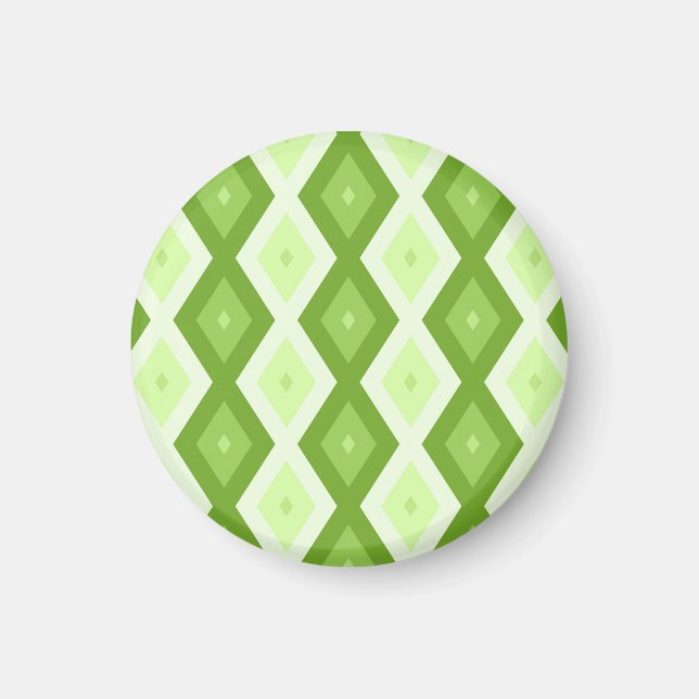 Chartreuse grönt diamant mönster magnet (Framsidan)