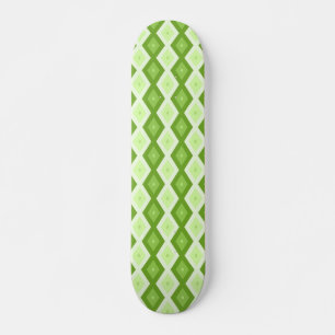 Chartreuse grönt diamant mönster mini skateboard bräda 18,5 cm