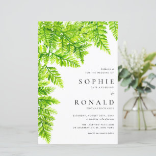 Chartreuse Grönt Fern Lövs bröllopsinbjudan
