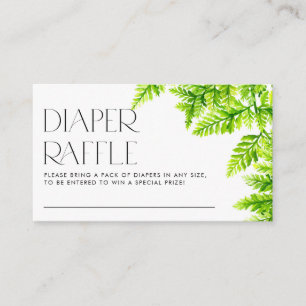 Chartreuse Grönt Ferns Baby Shower Diaper Raffle Tilläggskort