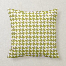 Chartreuse grönt för Houndstooth mönster Kudde