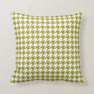 Chartreuse grönt för Houndstooth mönster Kudde
