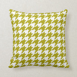 Chartreuse grönt Houndstooth mönster Kudde