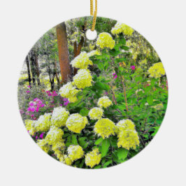 Chartreuse Grönt Limelight Hydrangea Garden Julgransprydnad Keramik