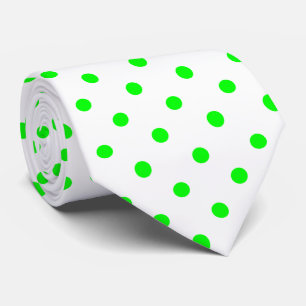 Chartreuse Grönt och White Polka Dot Necktie Slips