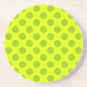 Chartreuse Grönt Polka dots Underlägg Sandsten