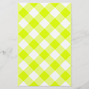 Chartreuse Gul Gingham Brevpapper
