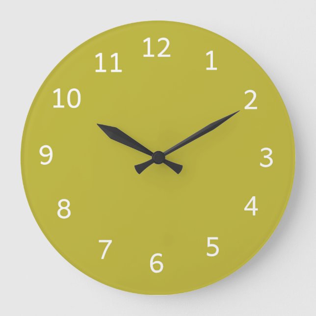 Chartreuse Gulaktig Grön Enfärgad Minimalistisk  Stor Klocka (Framsida)