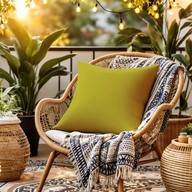 CHARTREUSE Gulgrön enfärgad färg  Kudde (A Chartreuse-colored plain minimalist design pillow adds a vibrant accent and coziness to your space)