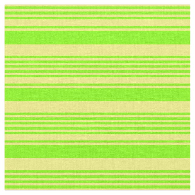 Chartreuse & Gult Linjer Tyg (Närbild)