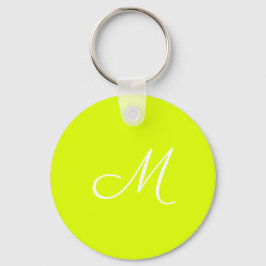Chartreuse gult - monogrammad nyckelring