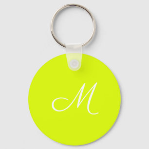Chartreuse gult - monogrammad nyckelring