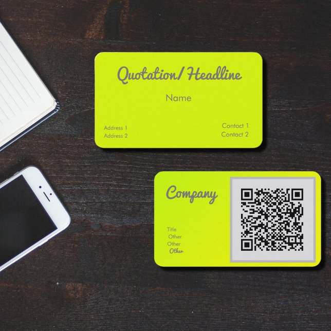 chartreuse gult - QR-kod - Visitkort (Skapare uppladdad)