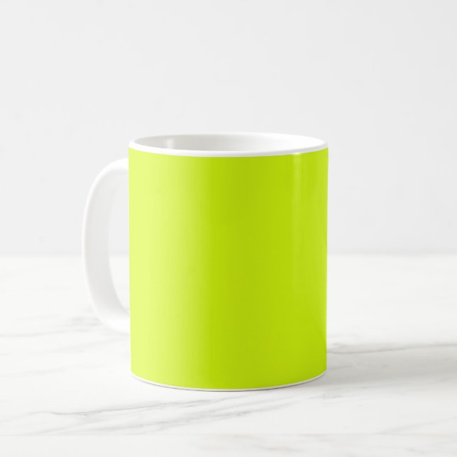 Chartreuse Gult solid färg Kaffemugg (Framsida vänster)