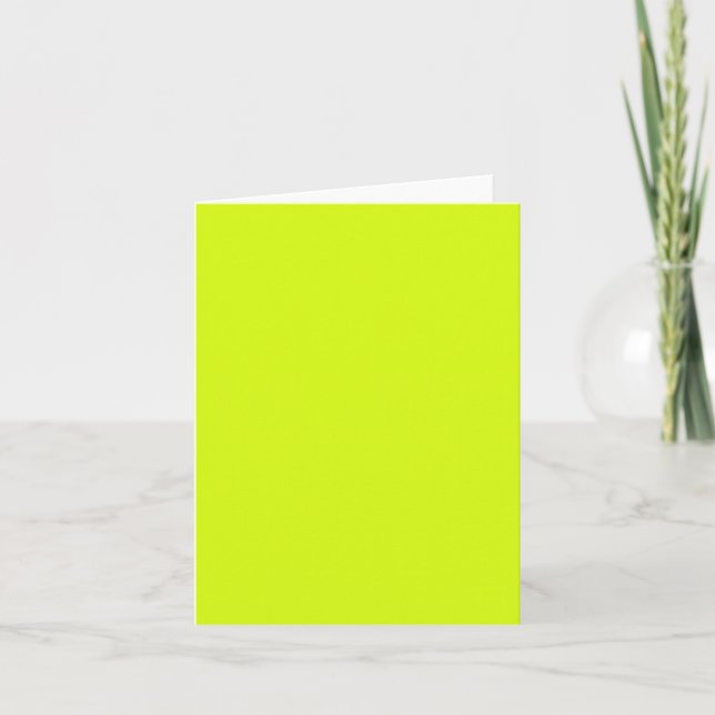 Chartreuse Gult solid färg Tack Kort (Framsida)