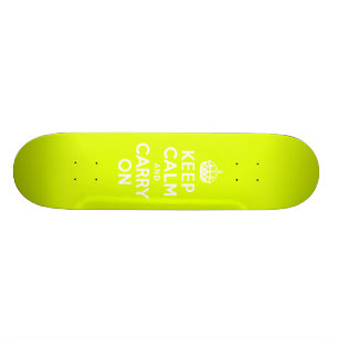 Chartreuse Håll lugn och fortsätt Old School Skateboard Bräda 21,6 Cm