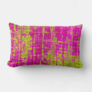 Chartreuse Kiss Rosa och Grönt Abstrakt Lumbarkudde